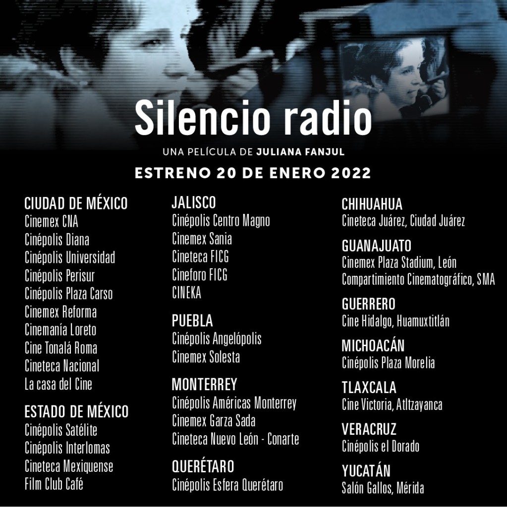 Silencio radio, documental sobre Carmen Aristegui, tendrá funciones gratuitas 
