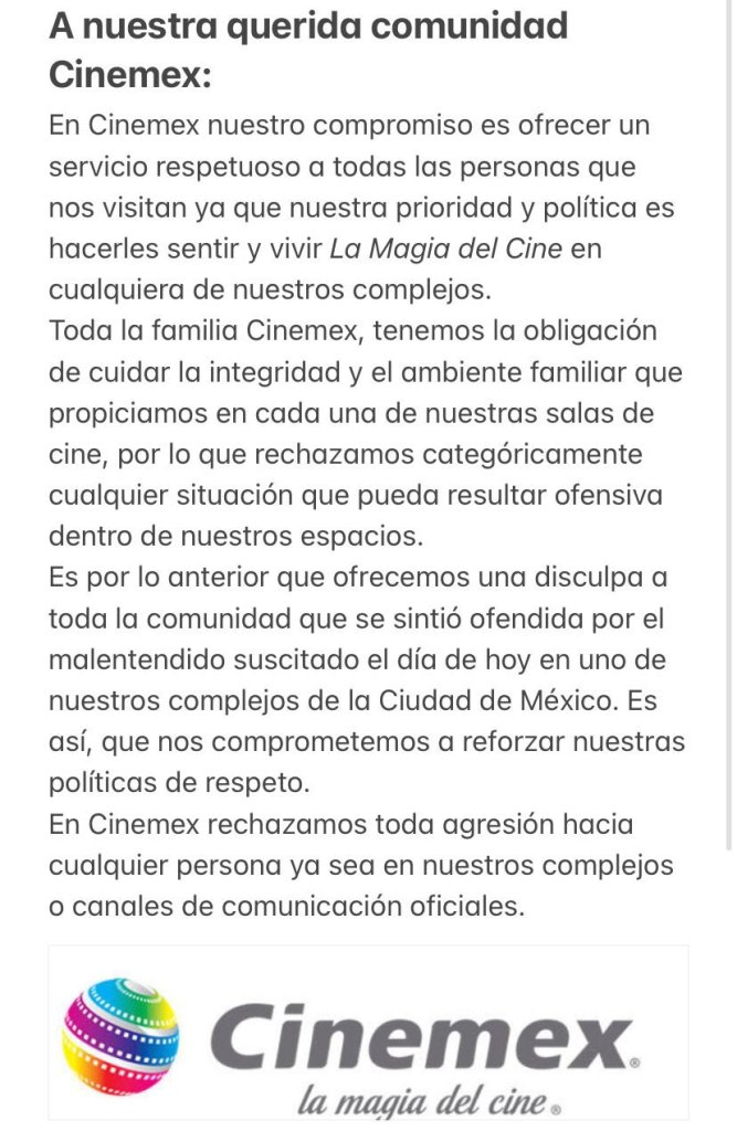 Acusan de transfobia a personal de Cinemex; la compañía y el COPRED responden 1 Cinemex transfobia